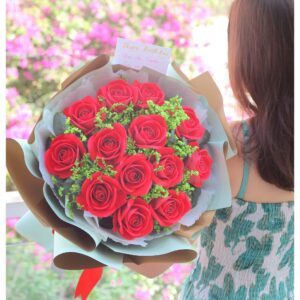 bó hoa hồng giấy