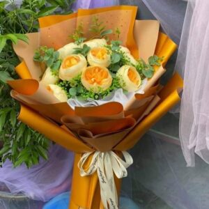 bó hoa hồng giấy