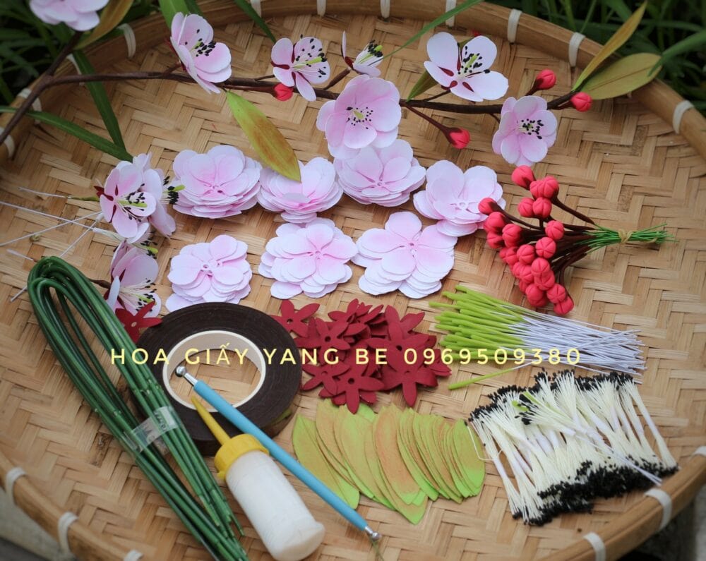 nguyên liệu làm hoa đào