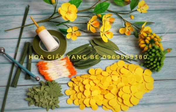 nguyên liệu làm hoa mai giấy