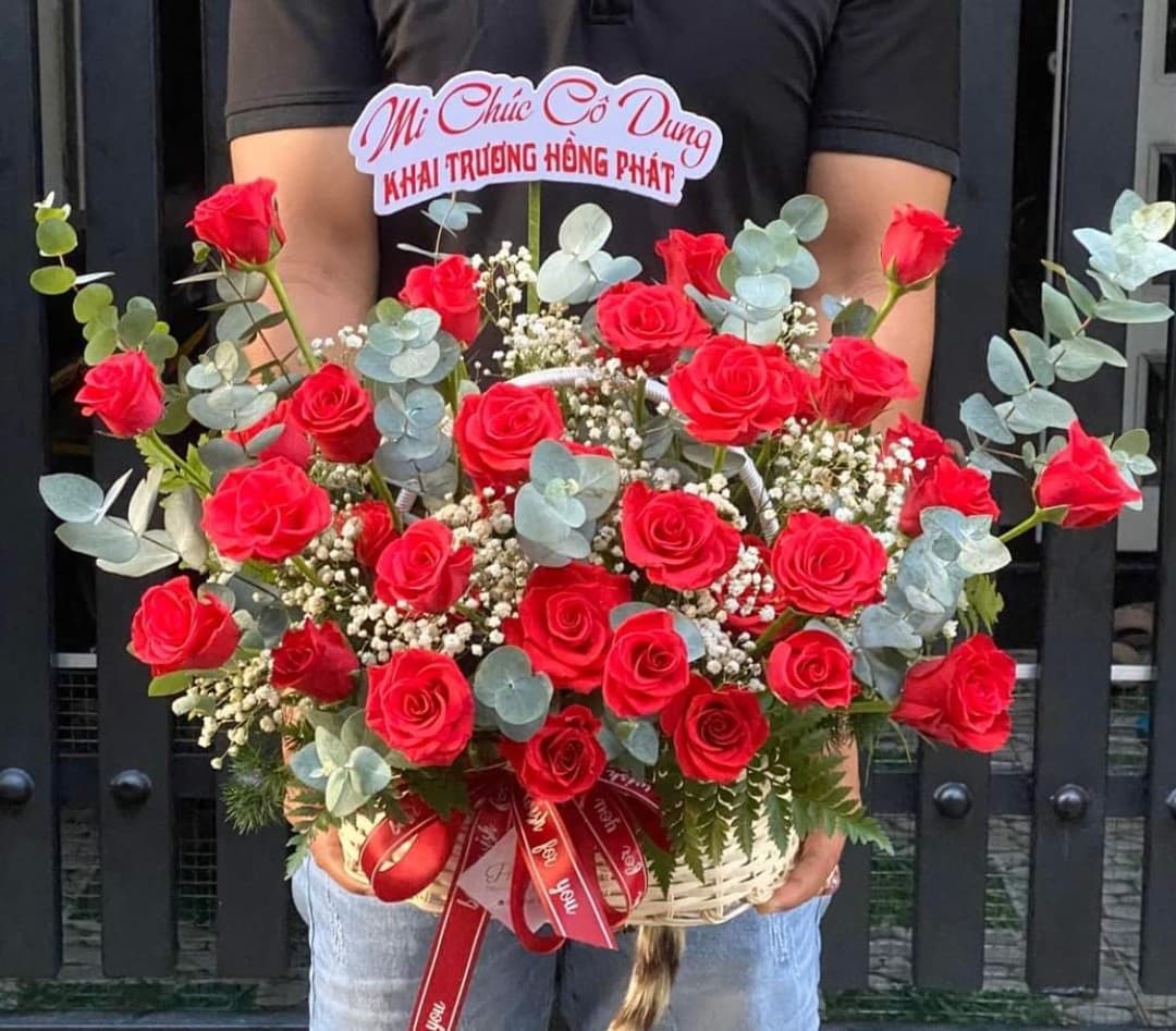 Giỏ Hoa Hồng đỏ